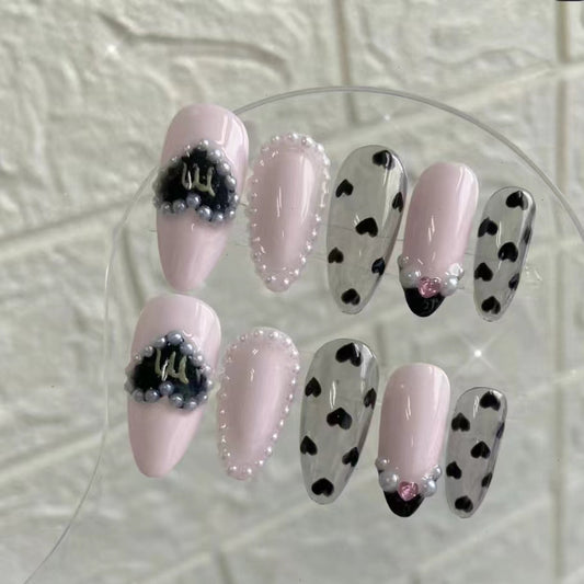 Pink Love Pop Art nails