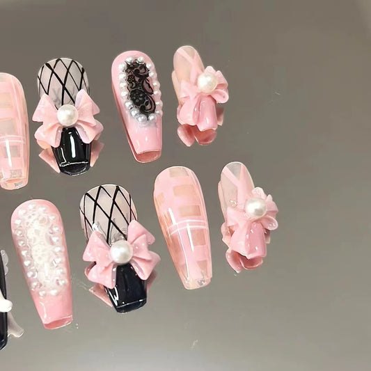 Black pink The Witch's Journey nails