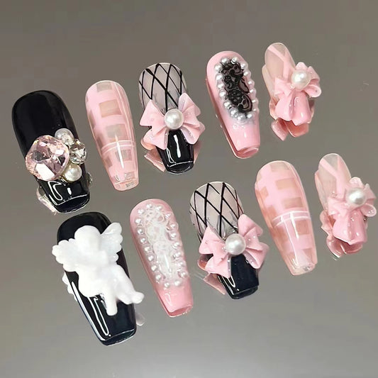 Black pink The Witch's Journey nails