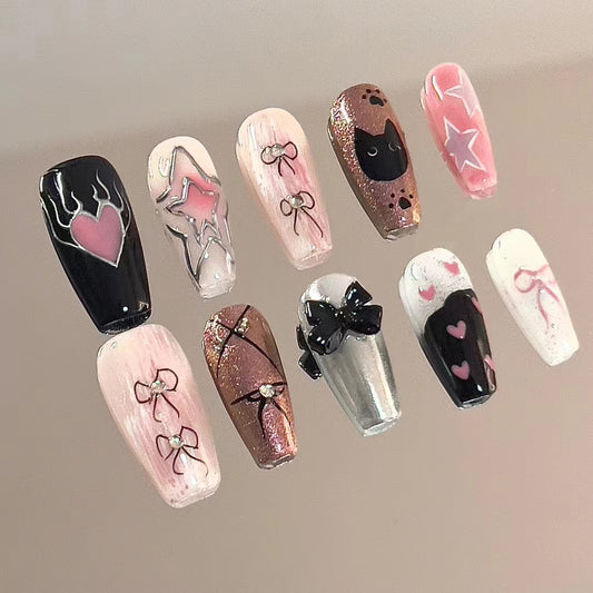 Hot selling Pink Black Halo Dyed Sticky Diamond Girl Spicy Girl