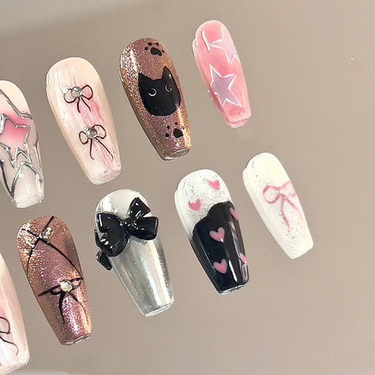 Hot selling Pink Black Halo Dyed Sticky Diamond Girl Spicy Girl