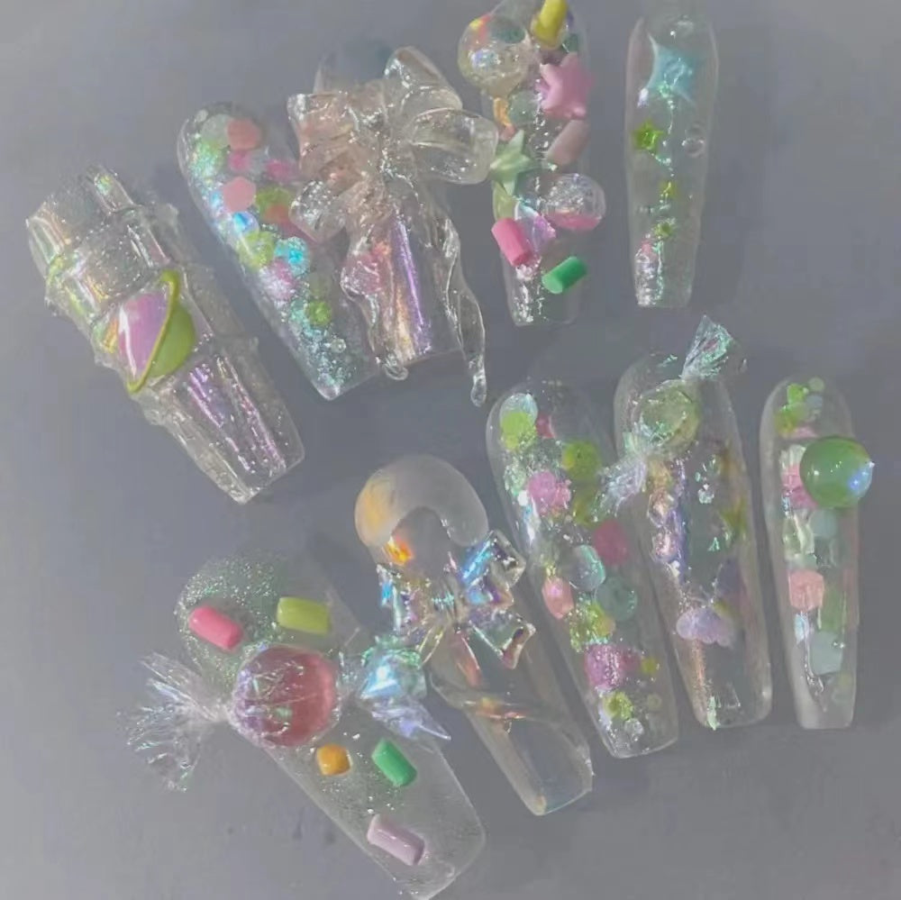 Original Design Rainbow Candy Candy Paper Colored Coat Nail Enhancement