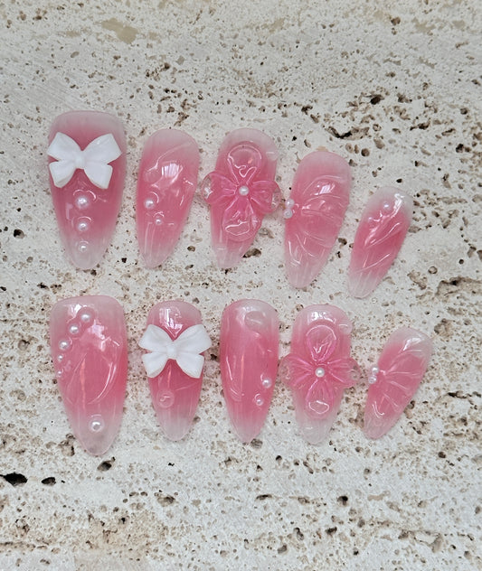 Pink 3D three-dimensional flowers🌸