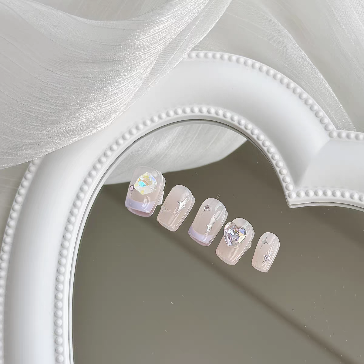 Taro Milk | Handmade Wearing Armor Cute Purple French Four Star Love Shining Diamond 2023 New Short Armor