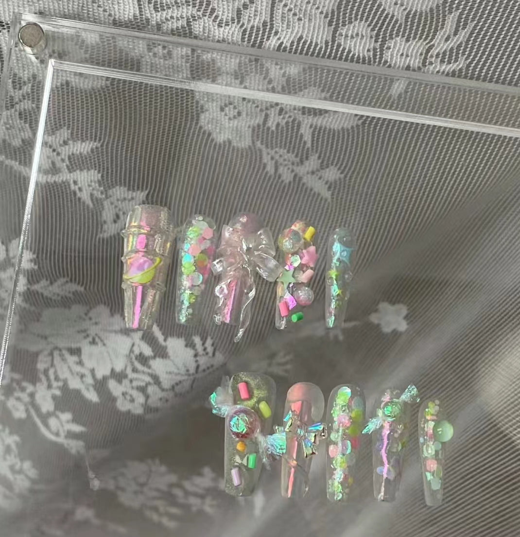 Original Design Rainbow Candy Candy Paper Colored Coat Nail Enhancement