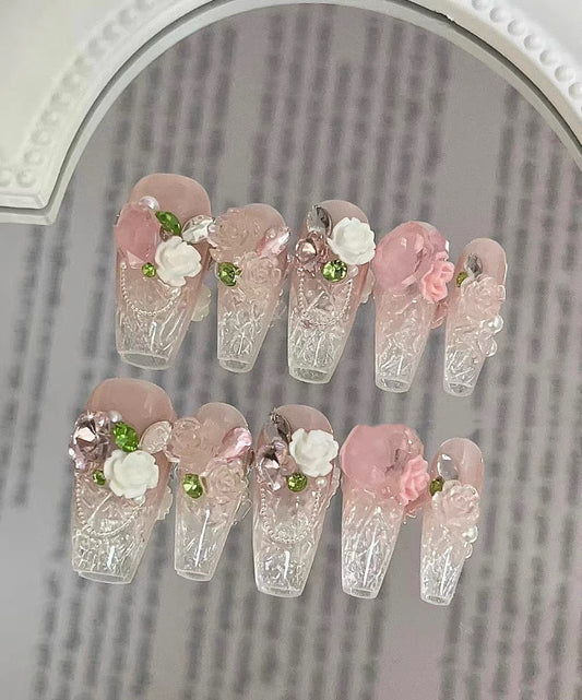 Pink glass rose