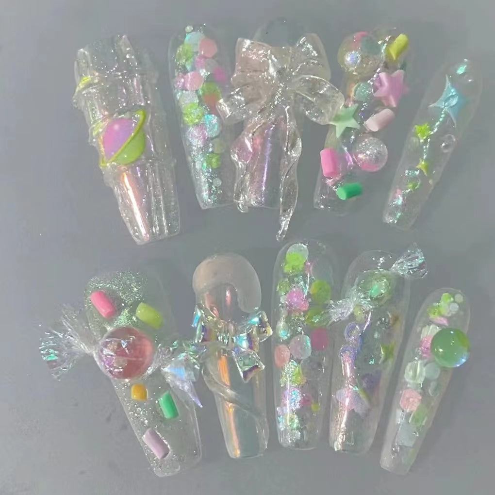 Original Design Rainbow Candy Candy Paper Colored Coat Nail Enhancement