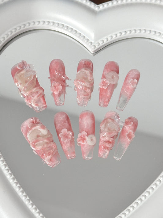 Pink peach blossom snake
