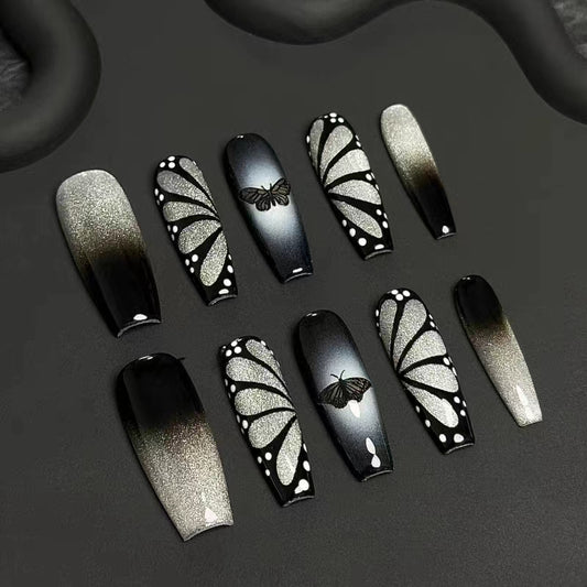 Starry Butterfly | Toxic and Spicy Dark Series Cool Future Mechanical Feel Handmade Wearing Nail Simple and Replaceable Nail Beauties