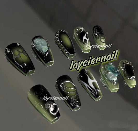 Green Gradient Nails