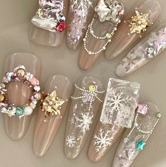 [Christmas Star] Limited Christmas Dream Christmas Tree Wearing Nails