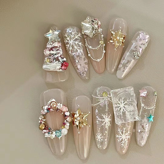 [Christmas Star] Limited Christmas Dream Christmas Tree Wearing Nails