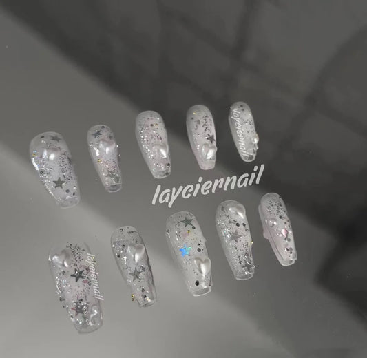 Snow White Pearl Nails