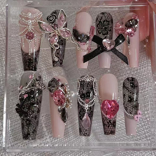 Nail art handmade wearing nail patches, pure love warrior helloKitty