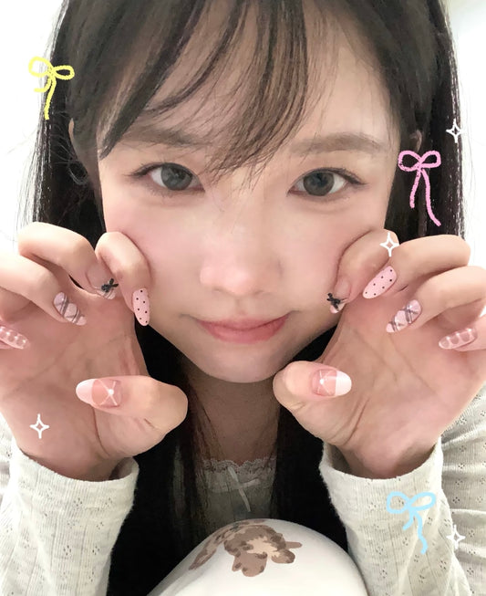 Chic & Playful Polka Dot and Bow Nail Design