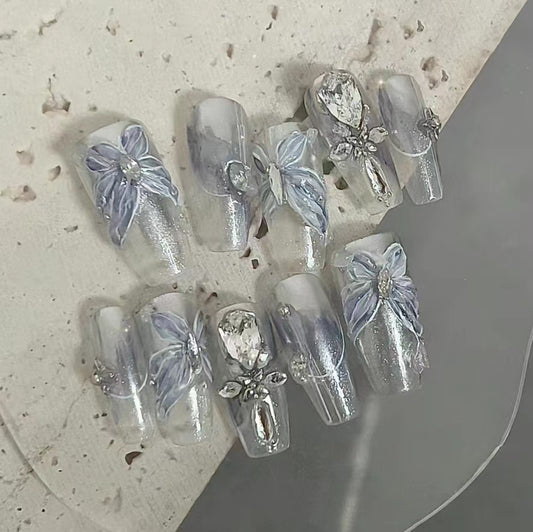 Crystal Zircon Butterfly Nail Enhancement Super Sparkling Immortal Spirit Nail Enhancement