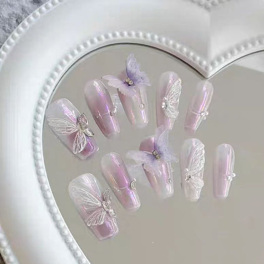 Handmade Wearing Armor, 3D Butterfly, Purple Aurora, Heavy Industry Fairy, Hand-painted Mesh, Long Style Sparkling