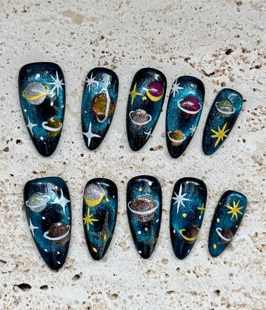 "Galaxy Dreams: Cosmic Nail Art Collection"
