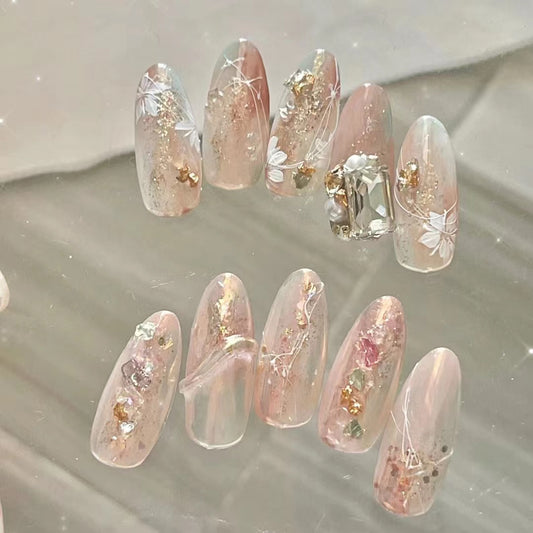 Nail art, super beautiful temperament, autumn and winter wearing nail art, nail plates, and wearing nails