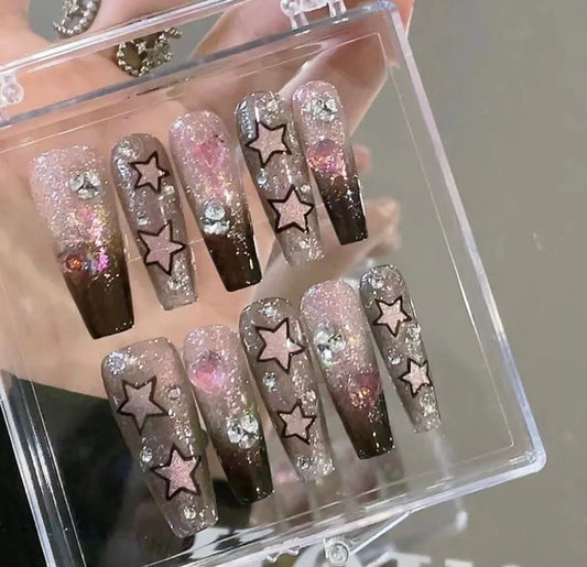 Start Black cute nails