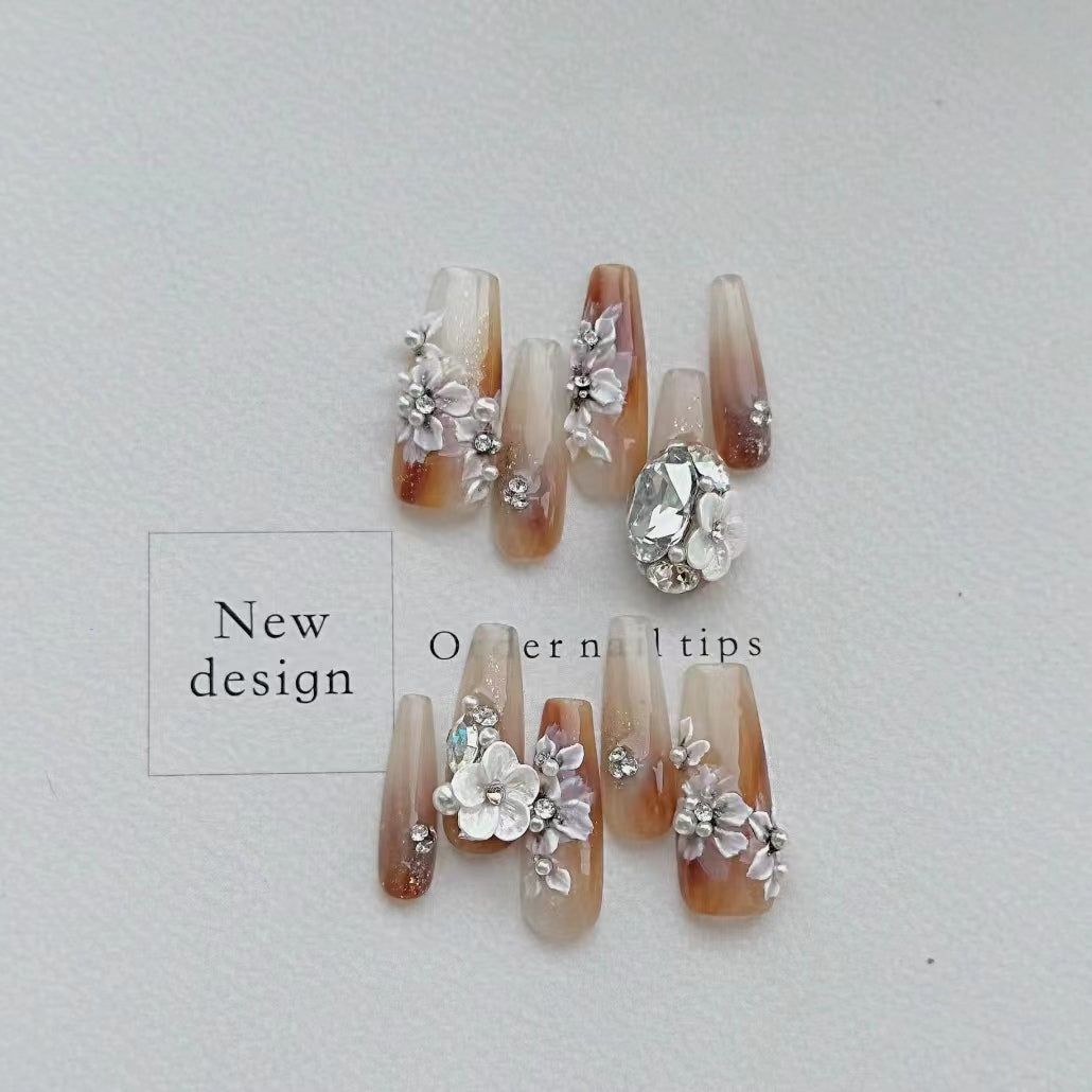 Christmas nail art, fairy like cat eyes, exploding Christmas tree, handcrafted, detachable wearing armor