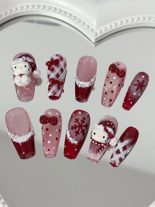 Festive Winter Wonderland Nail（siz M）