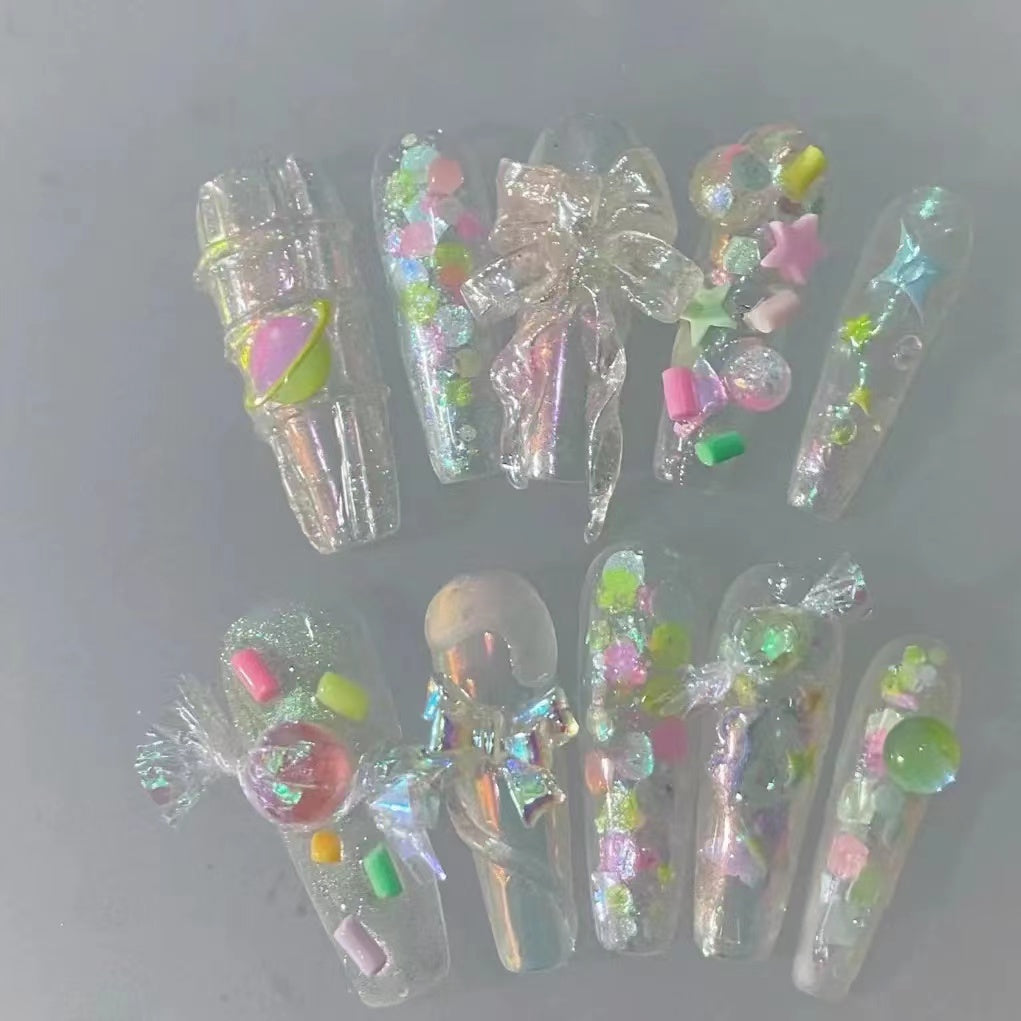 Original Design Rainbow Candy Candy Paper Colored Coat Nail Enhancement