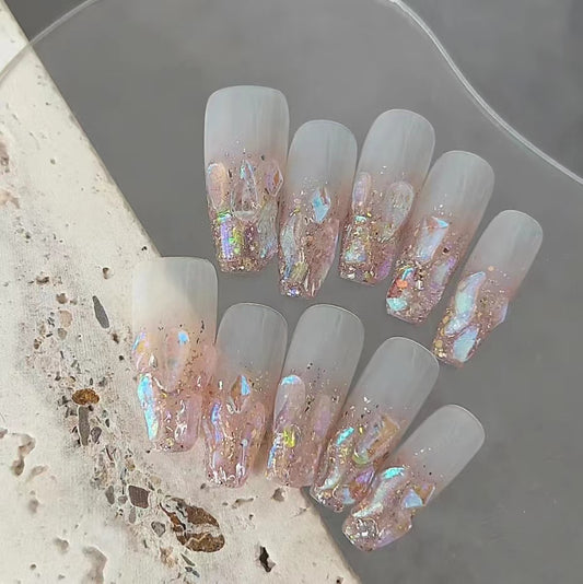 Customizable short warm elf with the same Aurora diamond shattering diamond sparkling champagne handcrafted