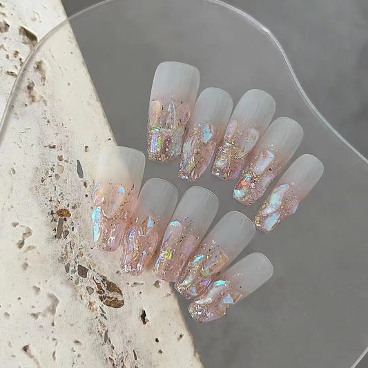 Customizable short warm elf with the same Aurora diamond shattering diamond sparkling champagne handcrafted