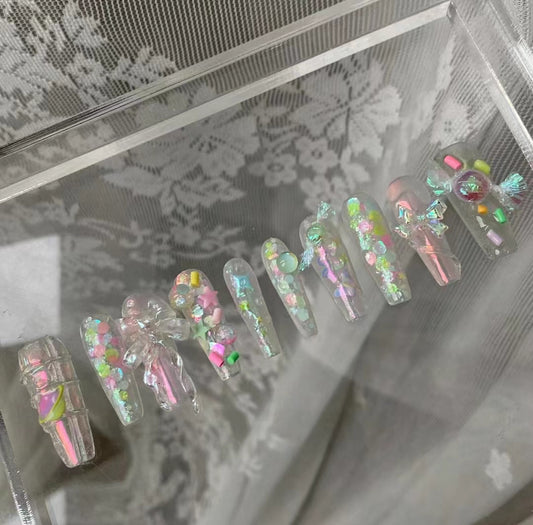 Original Design Rainbow Candy Candy Paper Colored Coat Nail Enhancement