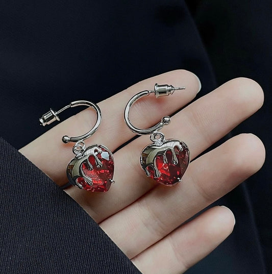 Red Cherry Earrings Internet Celebrity Same