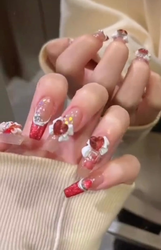 Red love nails