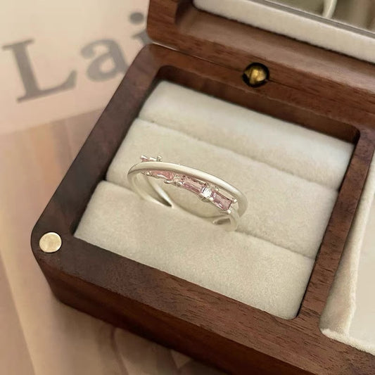 Romantic love zircon ring female niche design sweet couple ring personalized fashion ring