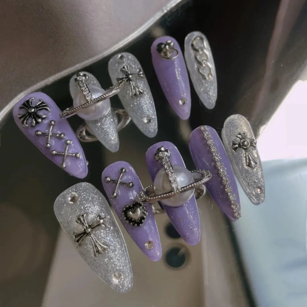 Yuan Rong fake nail patch can be worn with heavy-duty Croix high-end mesh red wearing nail patches