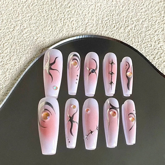 Spicy Girl Sweet Cool Wearing Nail Customized Nail Enhancement Patch Finished Kitty Cat Kitty2k Flame