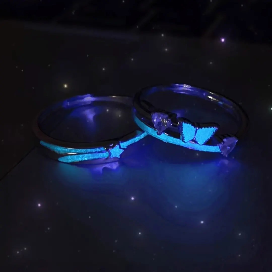Glow Ring Butterfly Star, Glowing at Night, Mysterious Blue Power