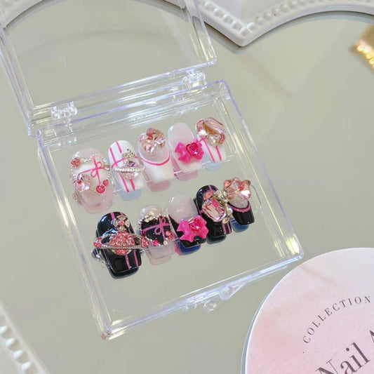 Sweet and Spicy Mandarin Duck AB Style Wearing Nail Enhancement Customization Artificial Nail Handmade Customization