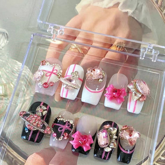 Sweet and Spicy Mandarin Duck AB Style Wearing Nail Enhancement Customization Artificial Nail Handmade Customization