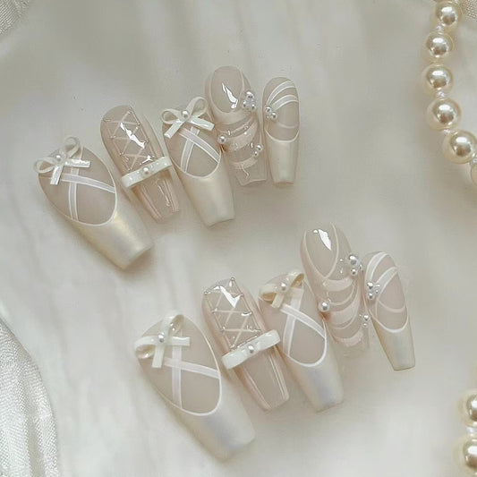 Ballet Girl Wears Nail, Pure Desire Style, Wearing Nail, Pure White, Super Beautiful Butterfly, Detachable Nail Clips