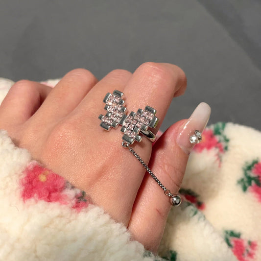 Mysterious Butterfly Original Mosaic Butterfly Ring Colorful Zircon Ring Minor Ring Accessories