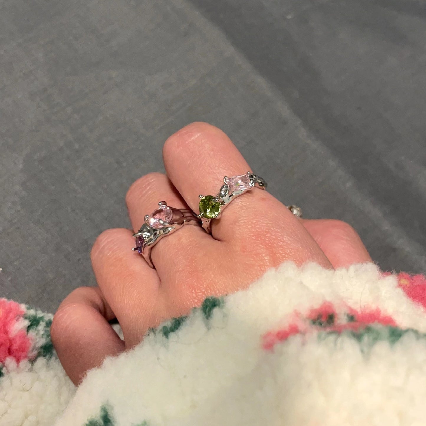 Mysterious Butterfly Original Mosaic Butterfly Ring Colorful Zircon Ring Minor Ring Accessories
