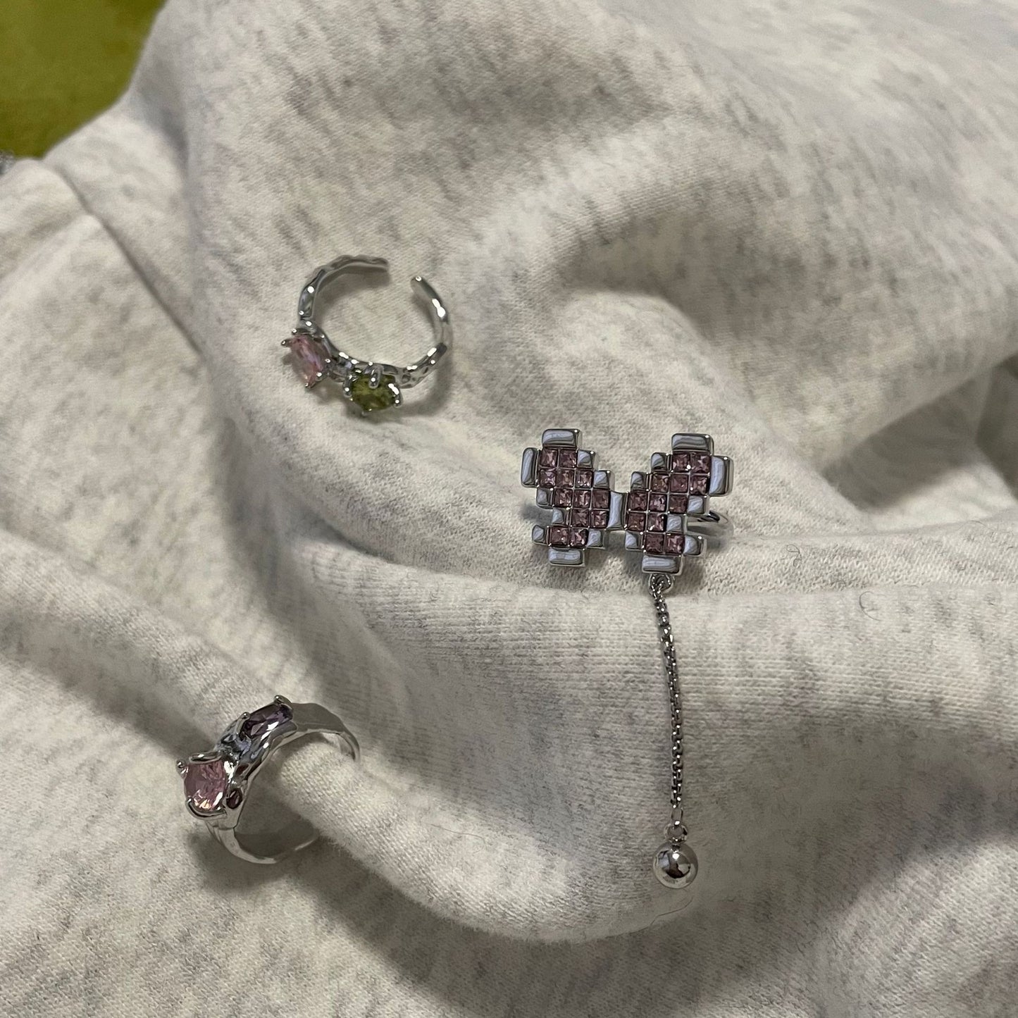 Mysterious Butterfly Original Mosaic Butterfly Ring Colorful Zircon Ring Minor Ring Accessories