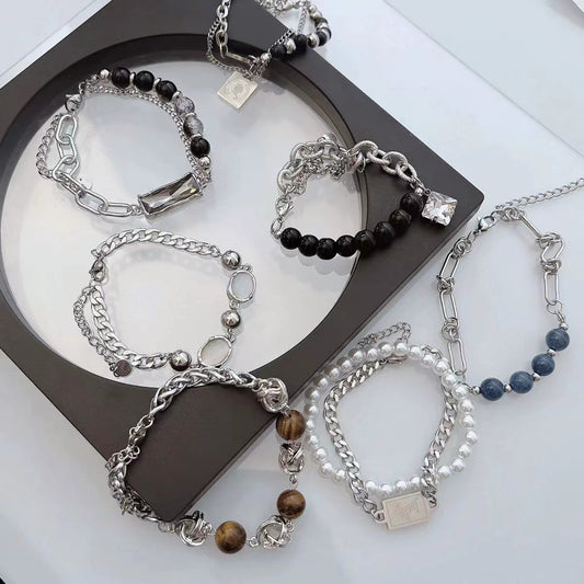 Niche design beads burst cat's eye stone light luxury tide cool spicy senior sense