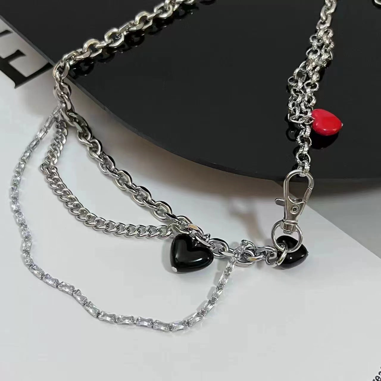 Light luxury niche sweet cool pearl rhinestone necklace