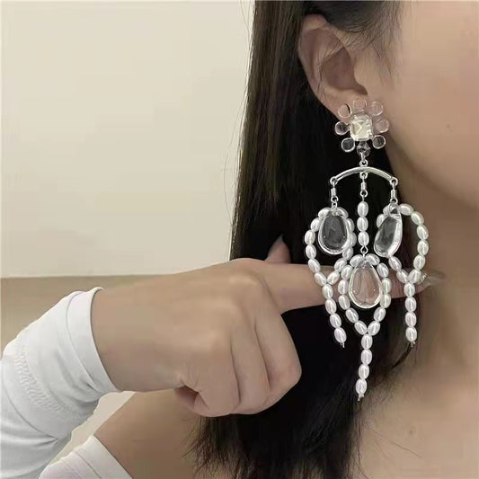 Water drop Vintage palace style pearl earrings