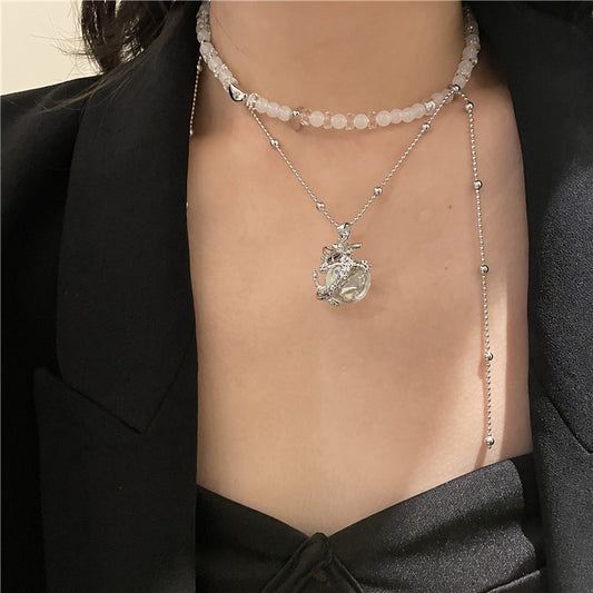 Small crowd design China-Chic style restoring ancient dragon * new Chinese style mountain and sea classics dragon pattern national style 2YK necklace collar chain