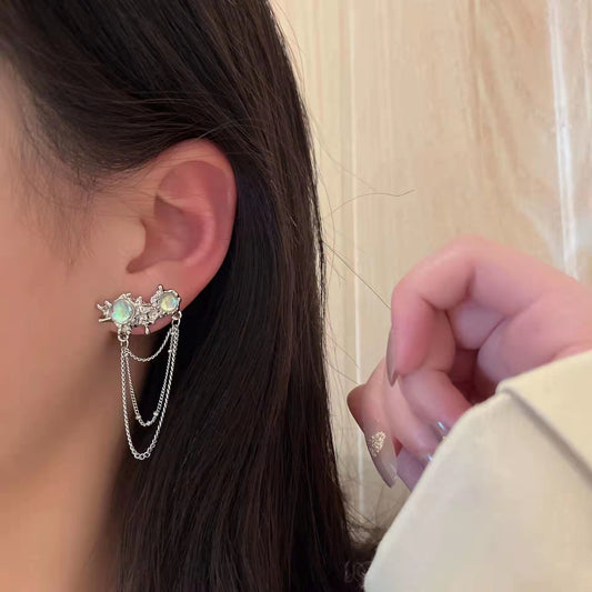 Moonlight cat's eye stone earrings