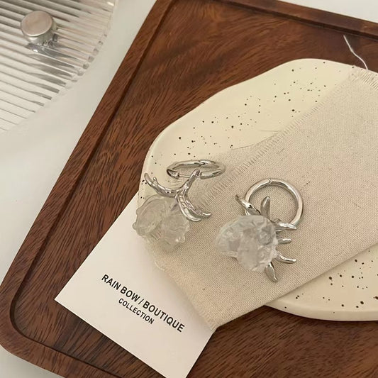 Design sense niche French strawberry earrings female fruit tassel earrings