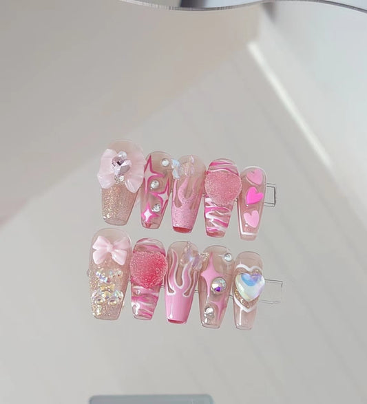 Handmade wearing nail millennial style hot girl hand-painted ins style nail