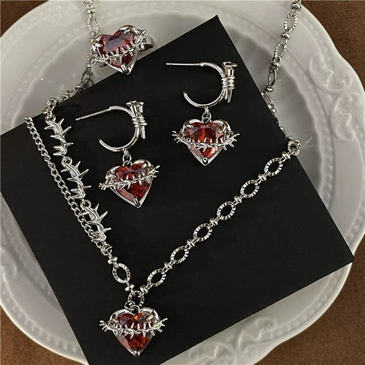 Original design personalized trendy pink zirconia necklace